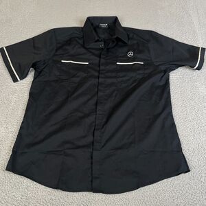 Mercedes Benz Mechanic Work Shirt Mens Large Black Technician Uniform Daimler AG